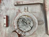 a close up view of a fire hydrant on the side of a train