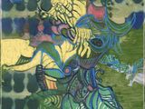 a painting of a woman with a flower in her hand