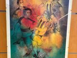 an image of a painting of a man playing a game of soccer