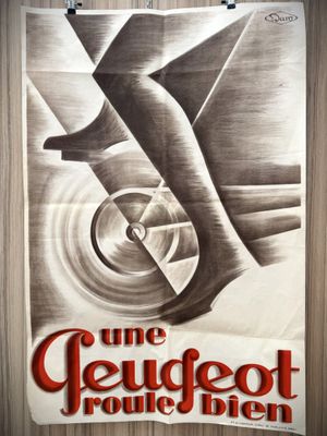 an old poster of a woman ' s legs on a wheel