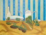 a painting of a painting of a teapot and a tea pot