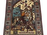 un tapis sur lequel figure l'image d'un homme à cheval