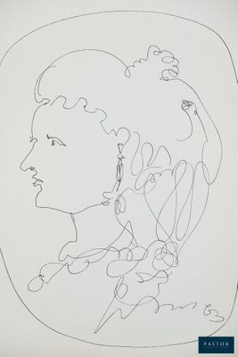 an image of a drawing of a woman ' s face in a square