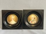 pair of framed miniature portraits of queen victoria and prince albert of england