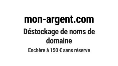 Nom de domaine mon-argent.com. Catégorie: Finance et banque.