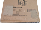 emballage d'un nouveau produit « Home Com » présenté dans une boîte sur fond blanc