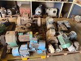 many different types of electric motors on a pallet