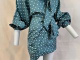 une photo d'un mannequin vêtu d'une robe à pois