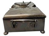 a metal box that has a handle on it