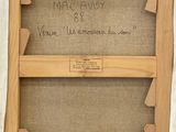 a picture of a wooden frame with writing on it