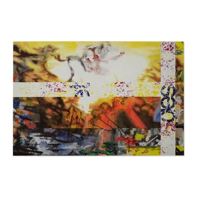 une image représentant un tableau sur fond blanc avec un fond jaune