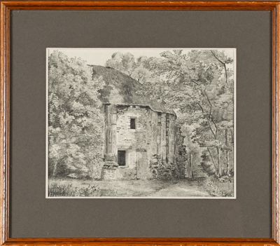 HUVIER (?) ( XIXe siècle) Vieille maison dans les arbres