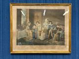 une photo représentant un tableau où l'on voit une famille assise autour d'une table
