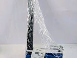 a plastic bag with a black and white umbrella on it