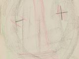 an image of a drawing of a door with a cross on it