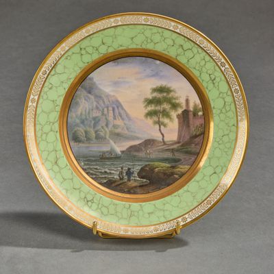 a picture of a plate with a painting on it