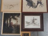 quatre photos encadrées représentant une calèche et une calèche