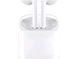 apple airpods with wireless charging case on white background with adh logo