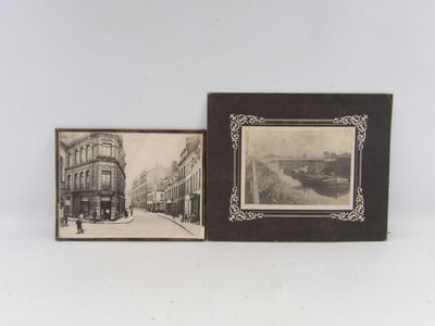 une photo d'une photo d'une rue et une photo d'un immeuble