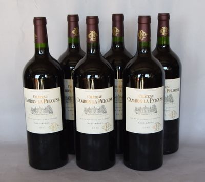 six bouteilles de vin rouge sont alignées sur une table