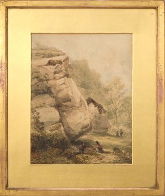 une image représentant un tableau où l'on voit un homme à cheval dans un paysage