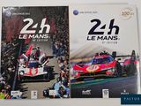 two books on a table with a picture of a race car