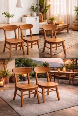 Lot de 2 chaises en teck massif neuves - Poids env.