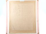 a picture of an easel with a drawing on it
