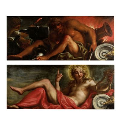 deux photos d'un tableau représentant un homme assis sur un lit