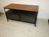 an image of a tv stand with a wooden top