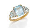 an aquamarinee and diamond ring