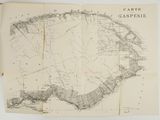 an old map of the coast of the gulf with a map of the coast
