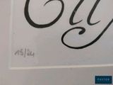 a black and white picture of a sign that says olly