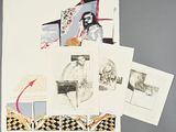a picture of a collage of drawings on a table