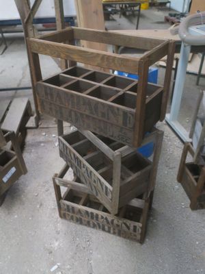 3 casiers à bouteilles bois 50x27xh33, Pas de TVA Mise à pri… - Photo 1