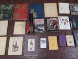 many books on the table with a lot of them