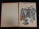 an old book with a drawing of a group of people