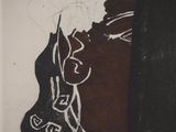 a drawing of a man with a beard on a wall