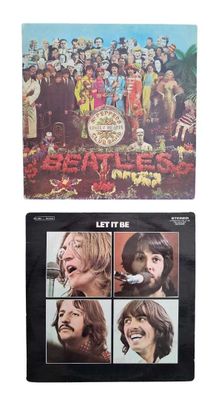 the beatles let it be vinyl album with a picture of a group of people