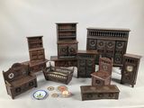 many pieces of furniture that are sitting on a table