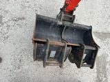 a close up of a traffic light on the ground
