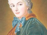 painting of a woman with a dog in her lap