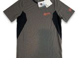 a t - shirt with a tag on the chest and a tag on the chest
