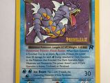a picture of a pokemon card with a dark gyradoos on it