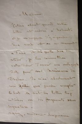 George SAND L.A.S. « George », [Paris 31 mars 1841], à Jenny…