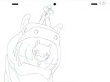 a drawing of a person in a space suit on a cell phone