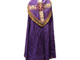 an image of a purple cloak with gold trimmings and fringes