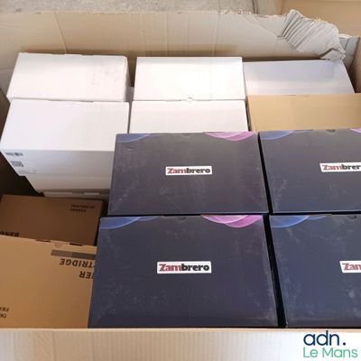 several boxes are stacked on top of each other in a box