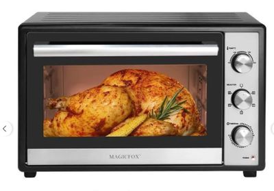 une photo d'un poulet dans un four grille-pain