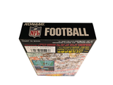 a box of football cards sitting on a table